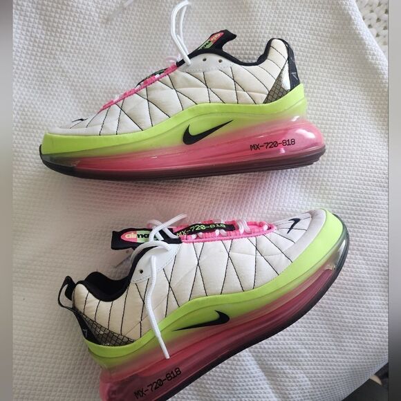 Women's NIKE MX-720-818 white pink blast ghost green sneakers shoes Collection - Picture 13 of 15
